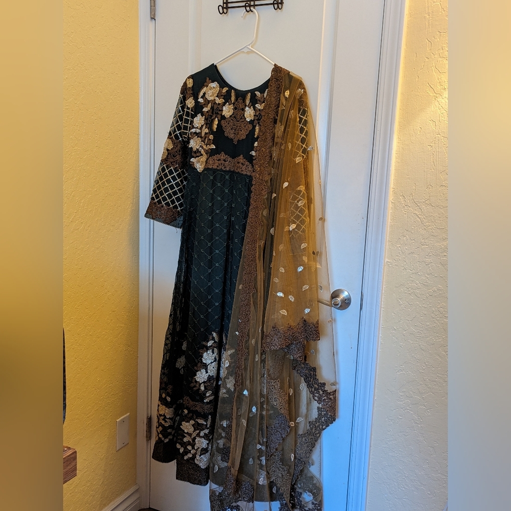 Heavily Embroidered Dress with Dupatta